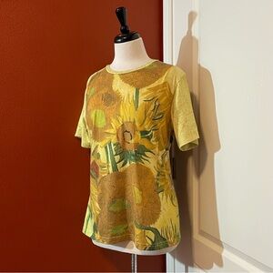 Beyond Van‎ Gogh Women’s Immersive Experience Sunflowers Painting AOP Tee Shirt